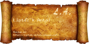 Lipták Antal névjegykártya